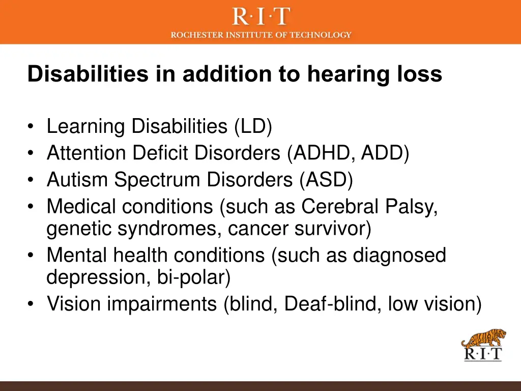 disabilities in addition to hearing loss