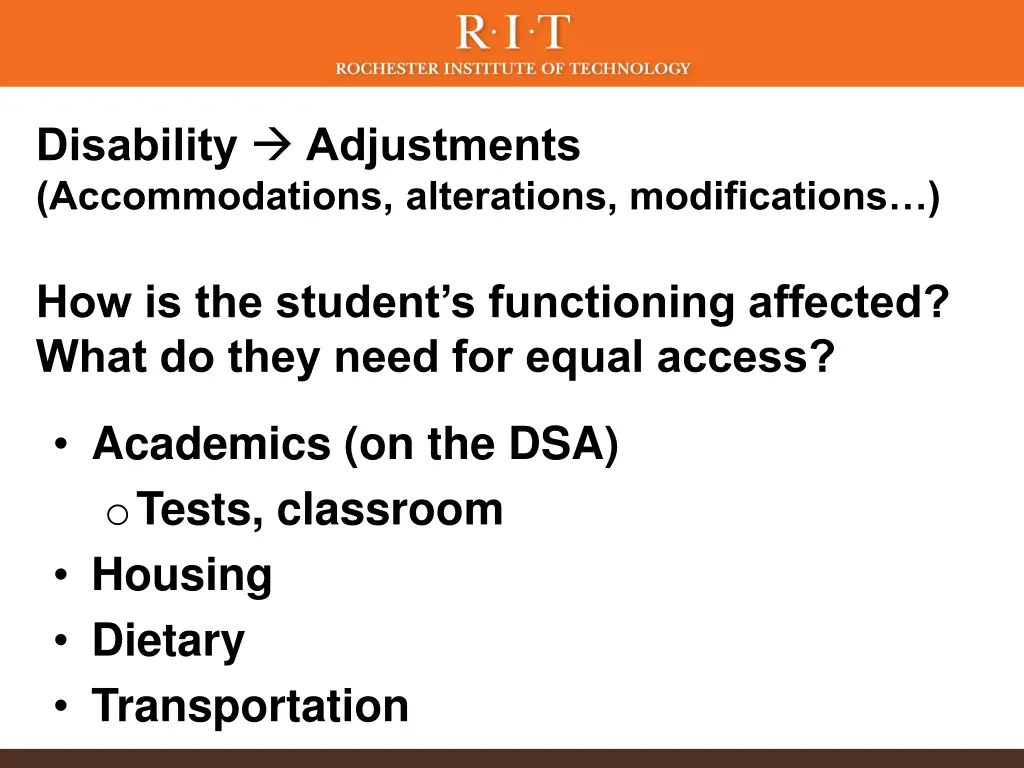 disability adjustments accommodations alterations