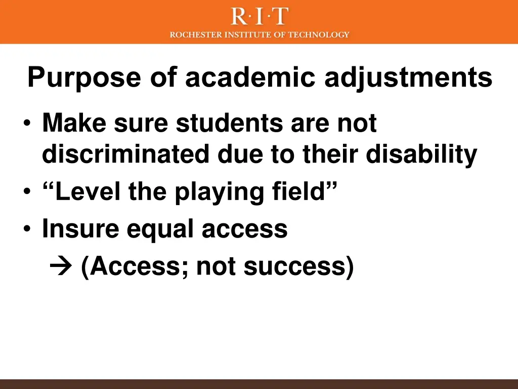 purpose of academic adjustments