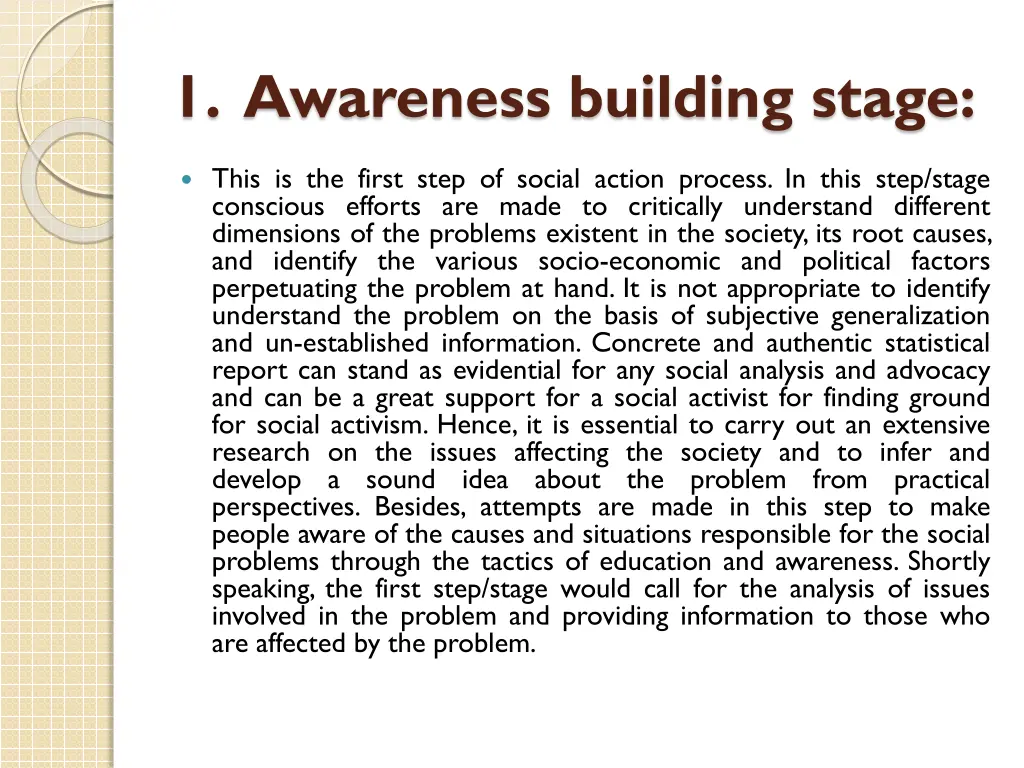 1 awareness building stage