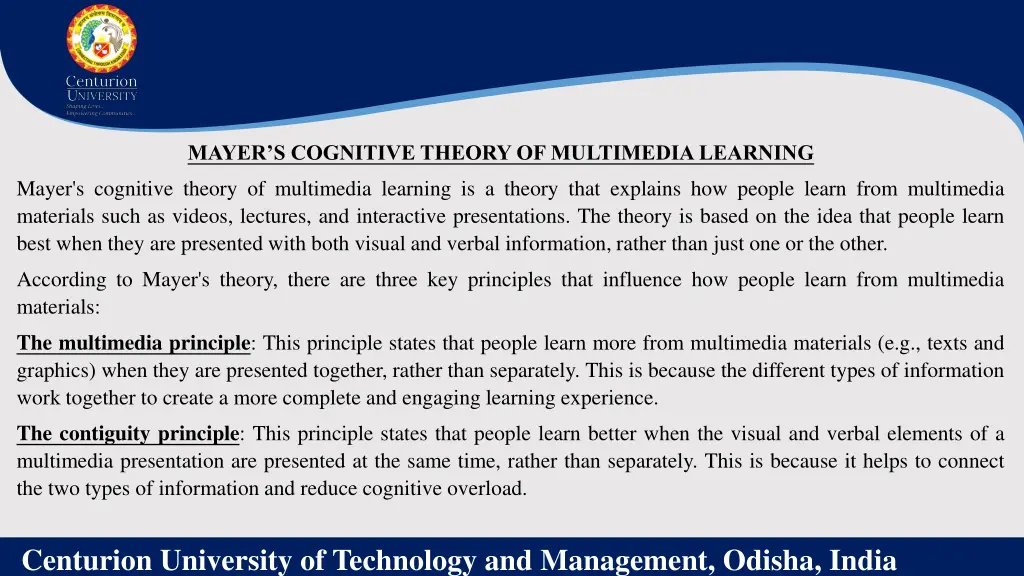 mayer s cognitive theory of multimedia learning