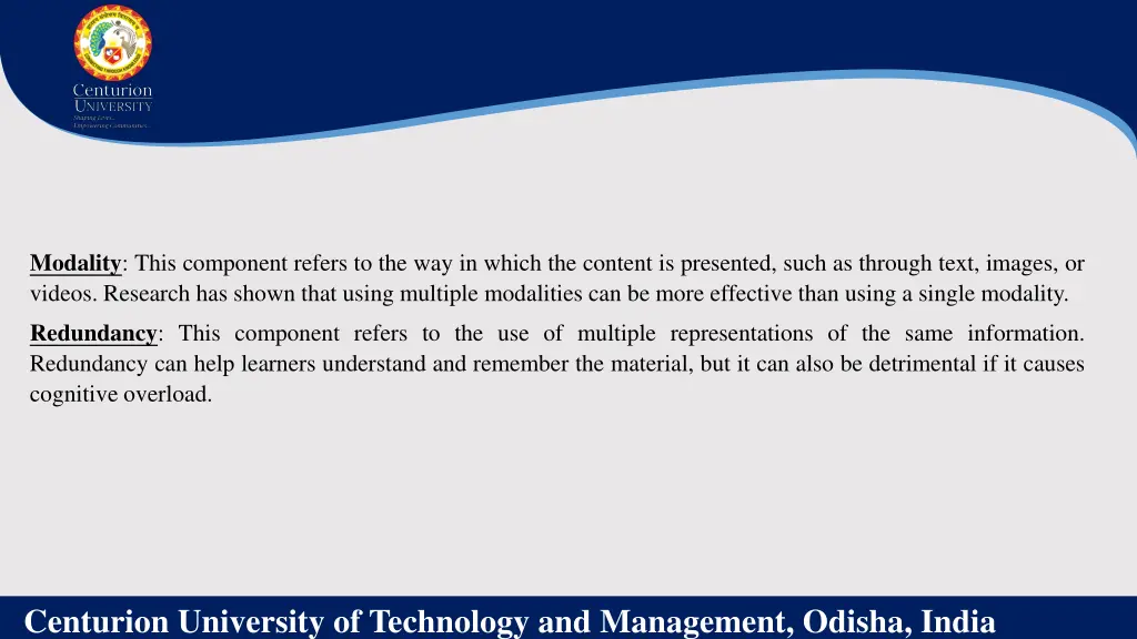 modality this component refers