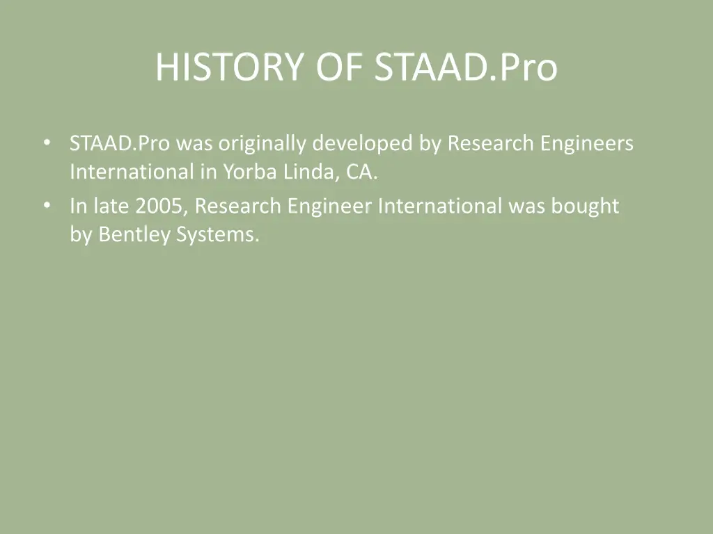 history of staad pro