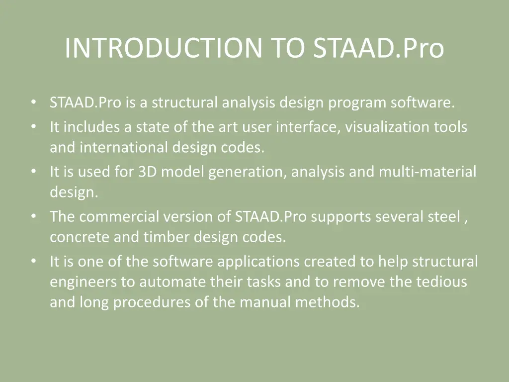 introduction to staad pro