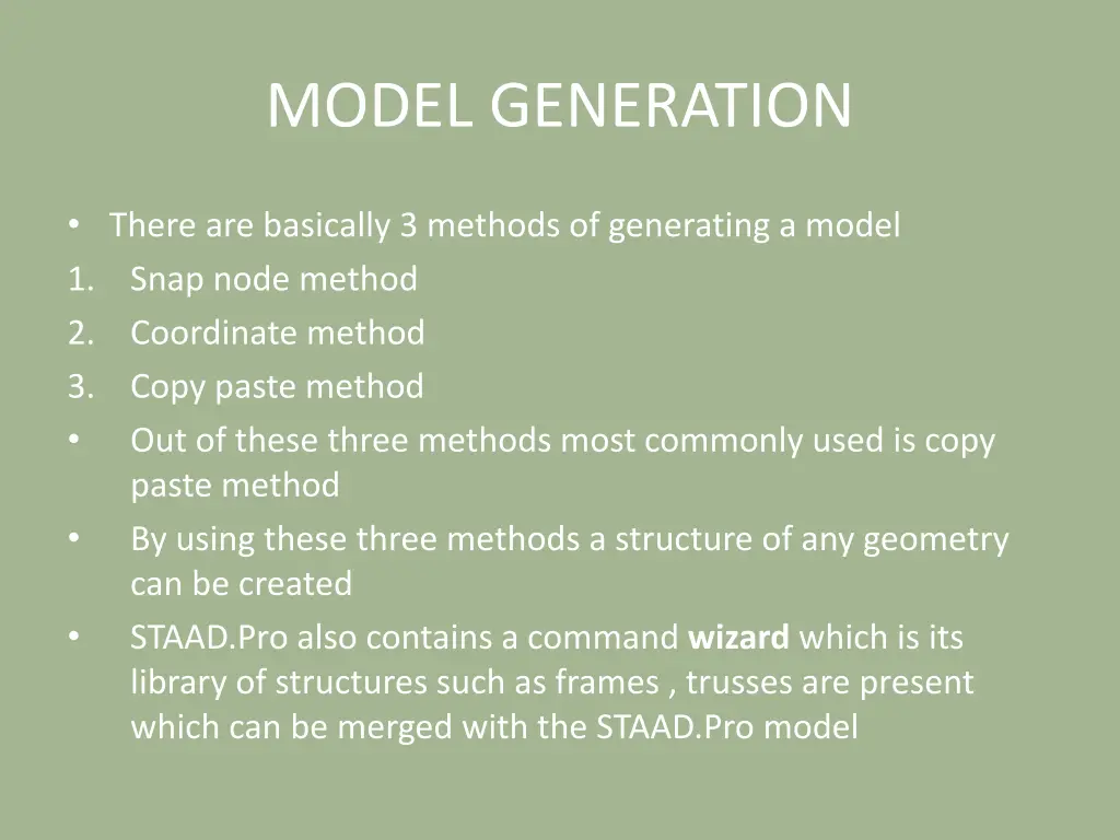 model generation