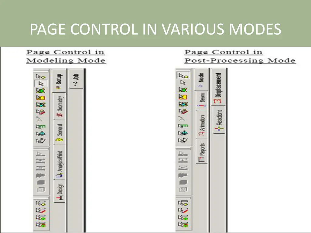 page control in various modes