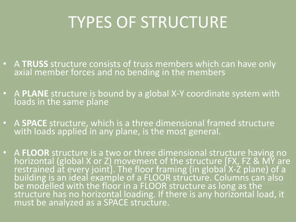 types of structure