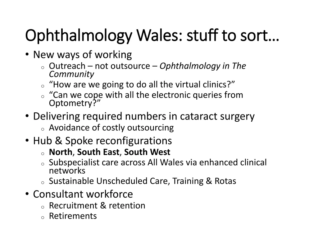 ophthalmology wales stuff to sort ophthalmology