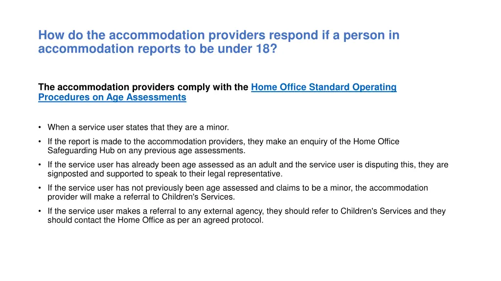 how do the accommodation providers respond