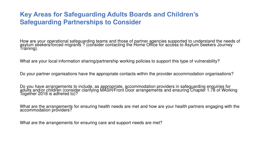 key areas for safeguarding adults boards