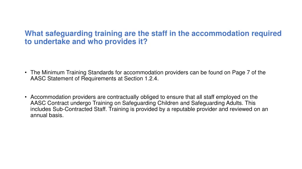 what safeguarding training are the staff