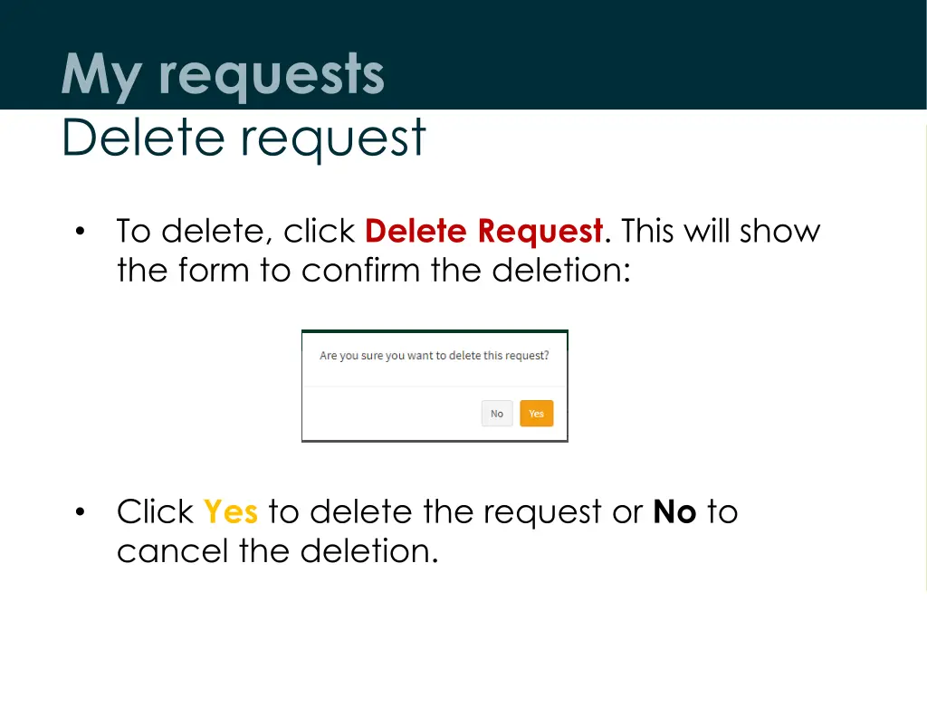 my requests delete request