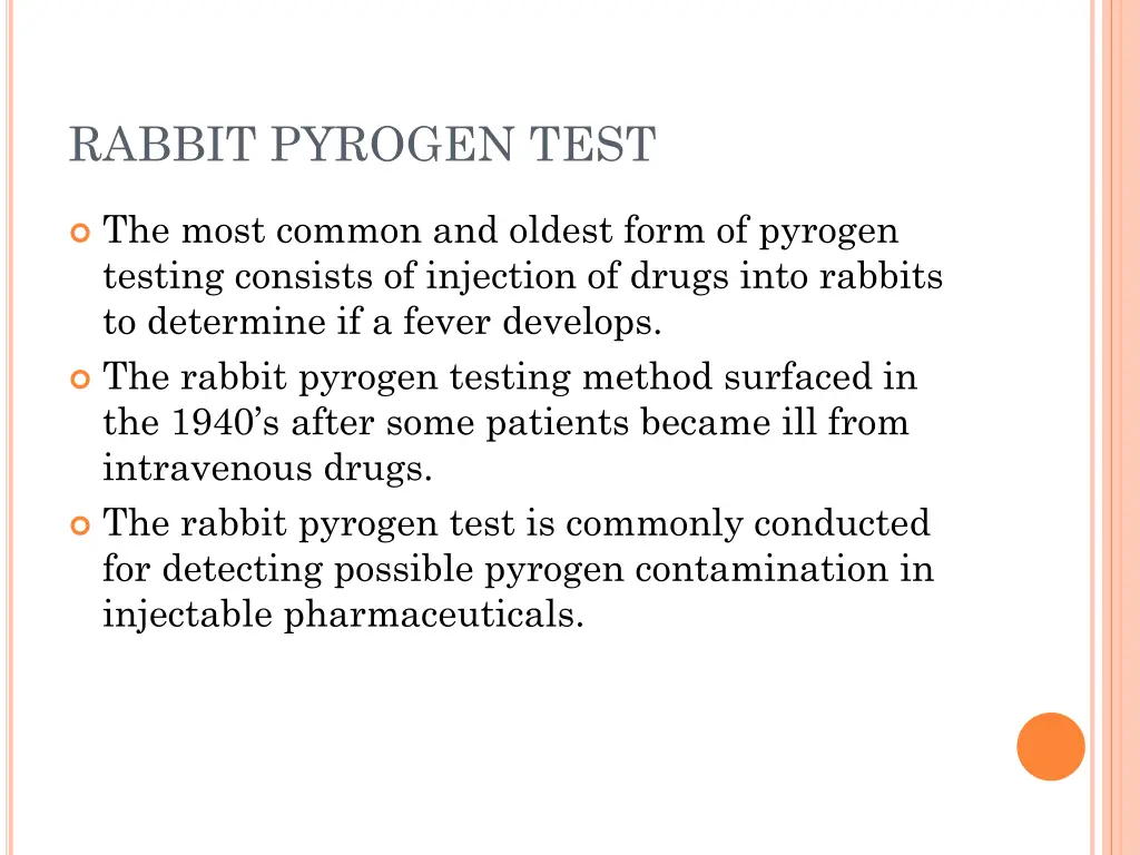 rabbit pyrogen test