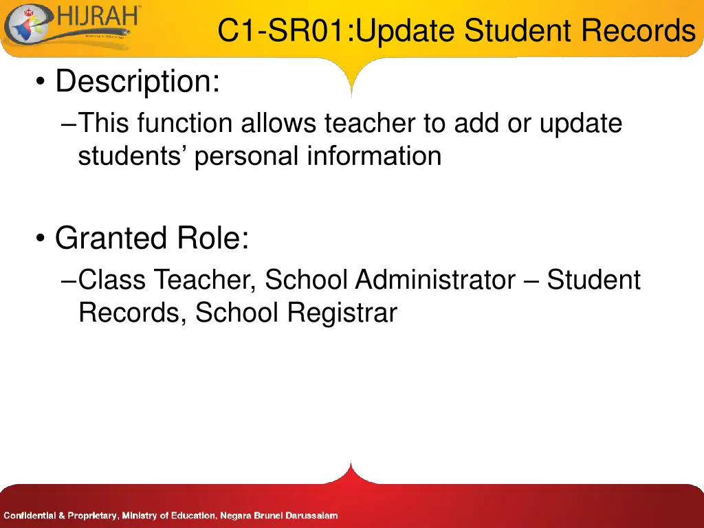 c1 sr01 update student records description this