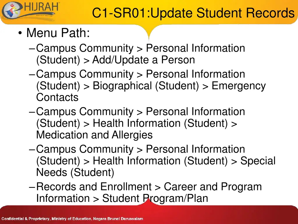 c1 sr01 update student records