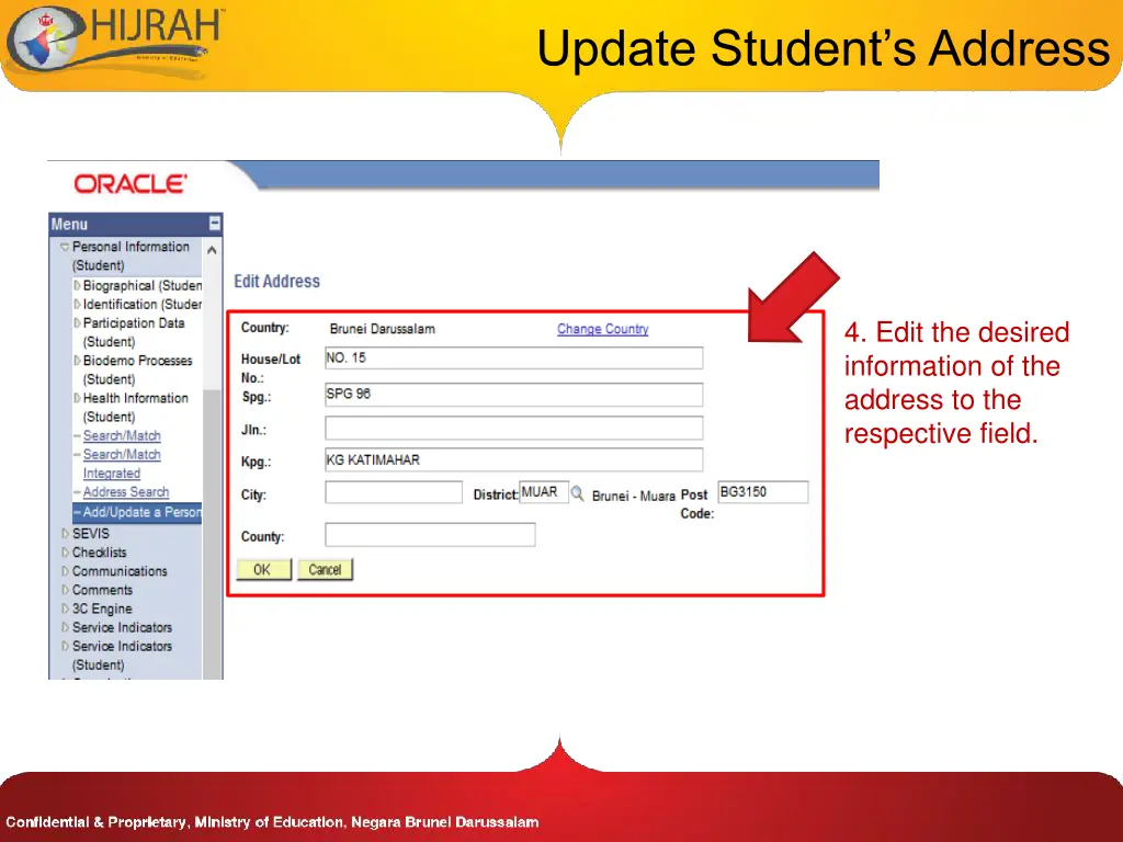 update student s address 2