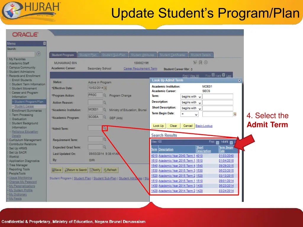 update student s program plan 4