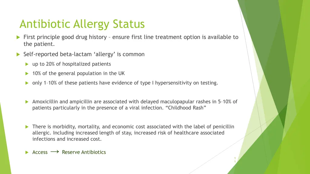 antibiotic allergy status