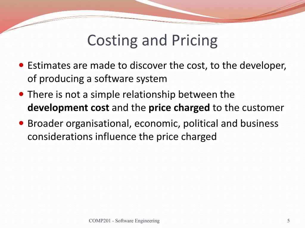 costing and pricing