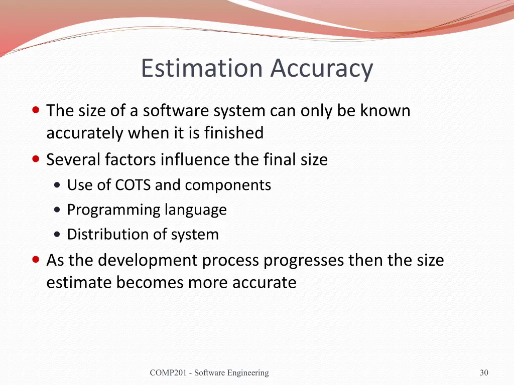 estimation accuracy