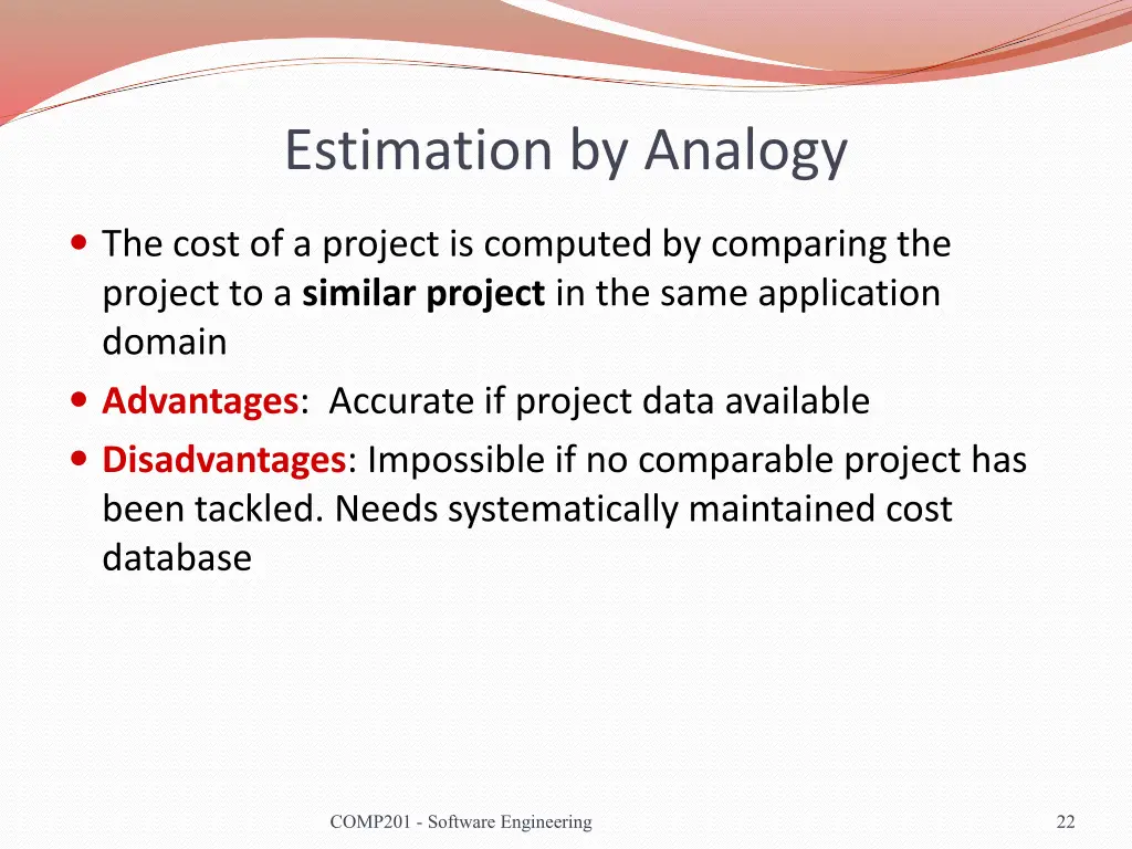 estimation by analogy