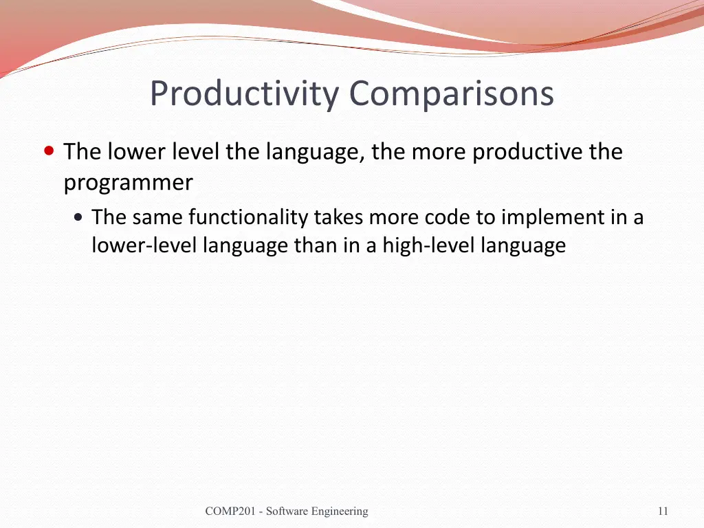 productivity comparisons