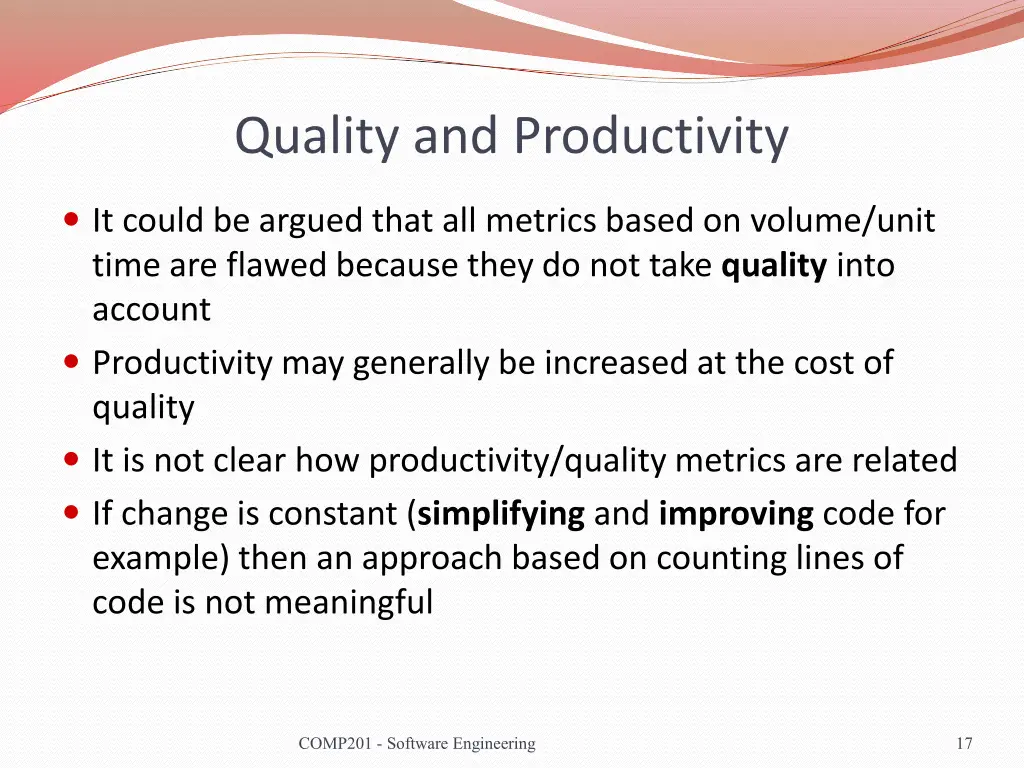 quality and productivity