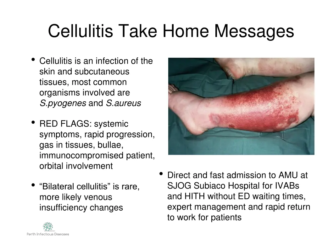 cellulitis take home messages