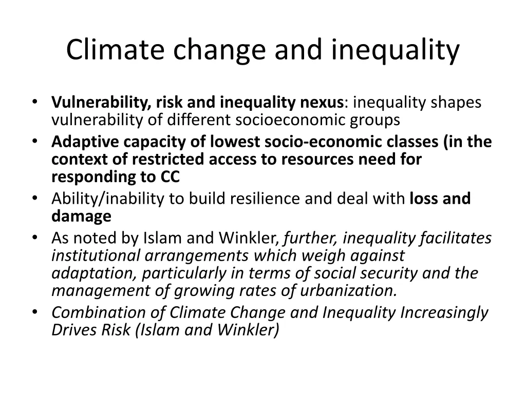 climate change and inequality