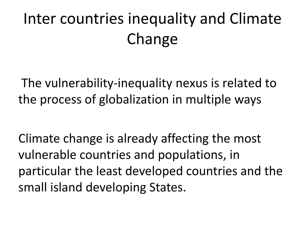 inter countries inequality and climate change