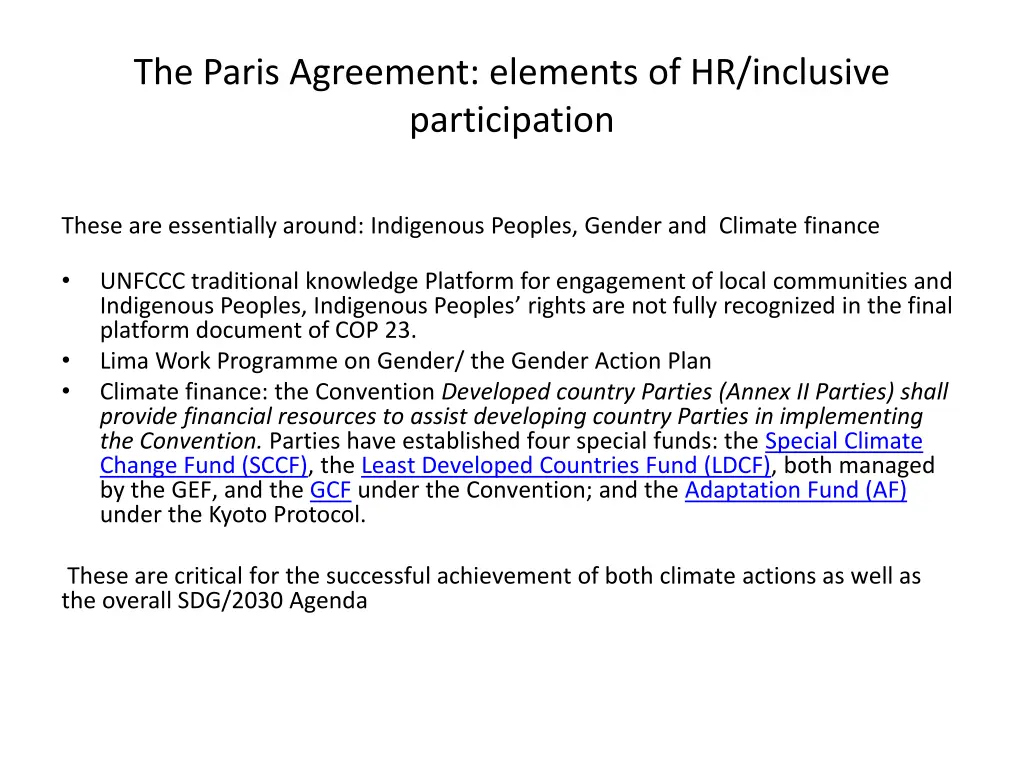 the paris agreement elements of hr inclusive