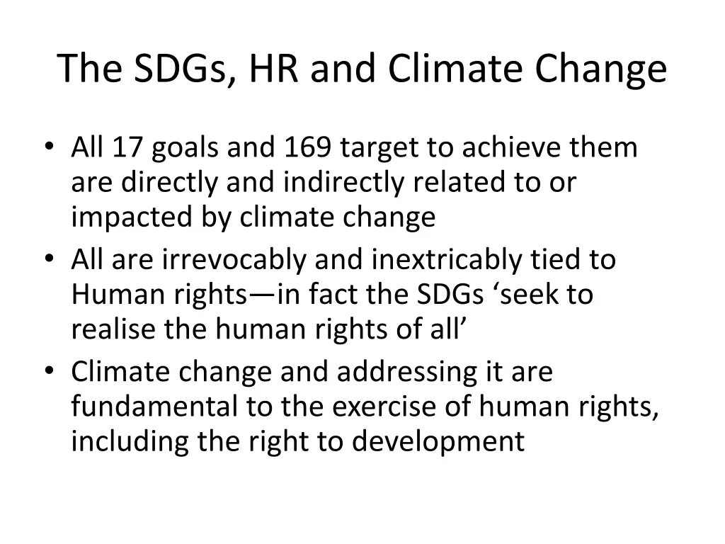 the sdgs hr and climate change