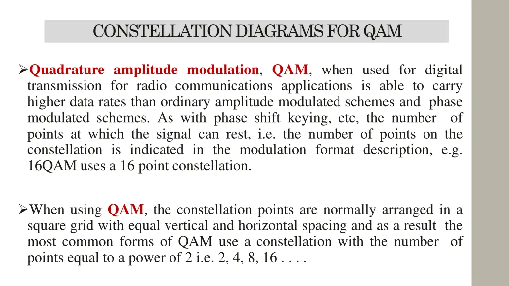 constellation diagrams for qam