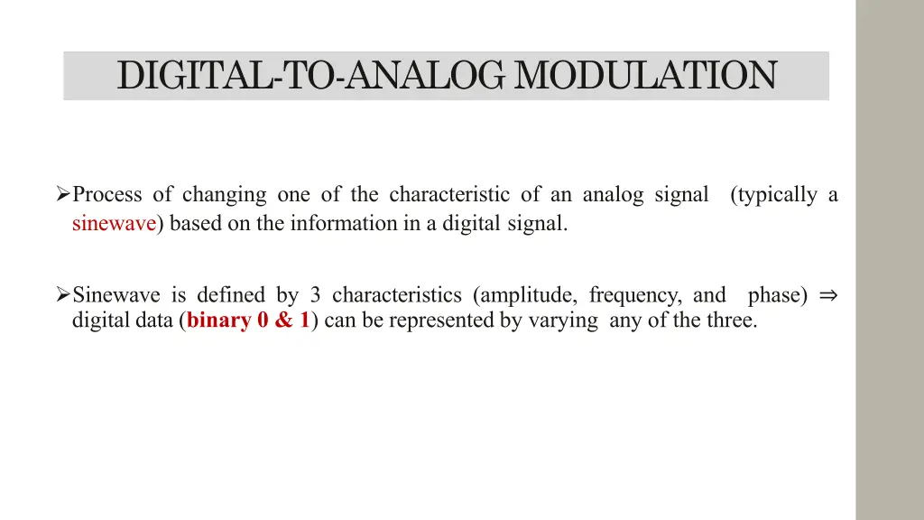 digital to analog modulation