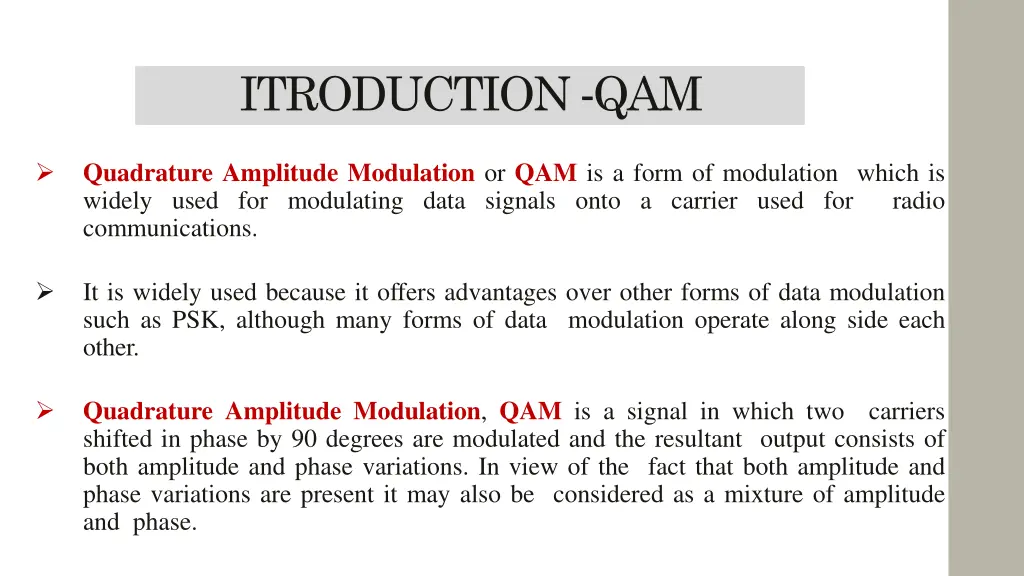 itroduction qam