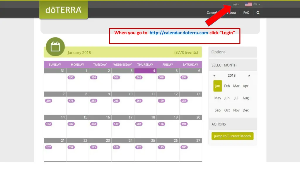 when you go to http calendar doterra com click