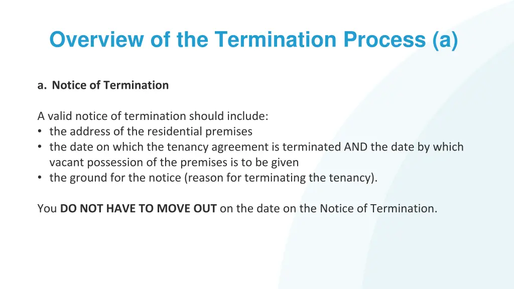 overview of the termination process a