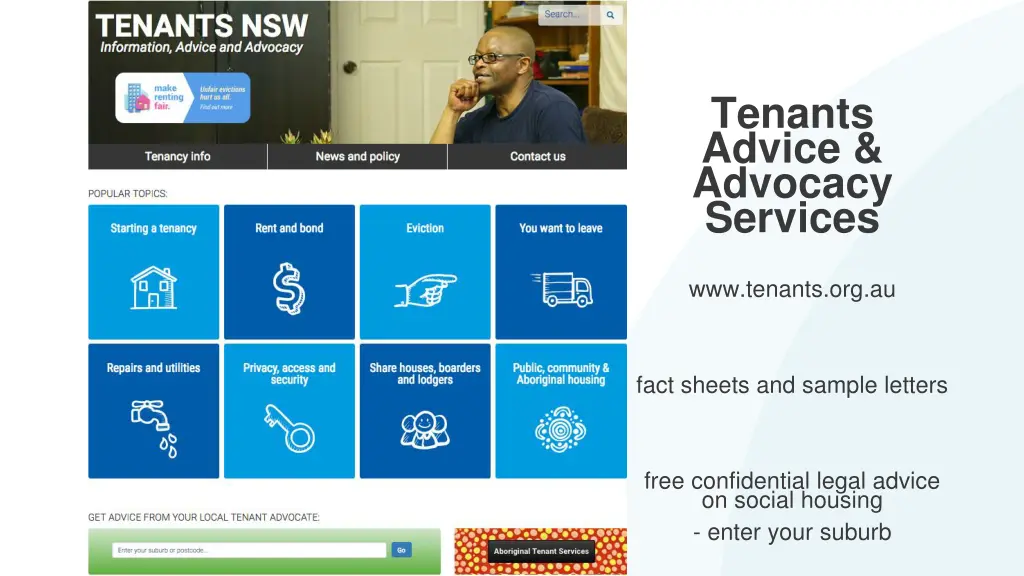 tenants advice advocacy services