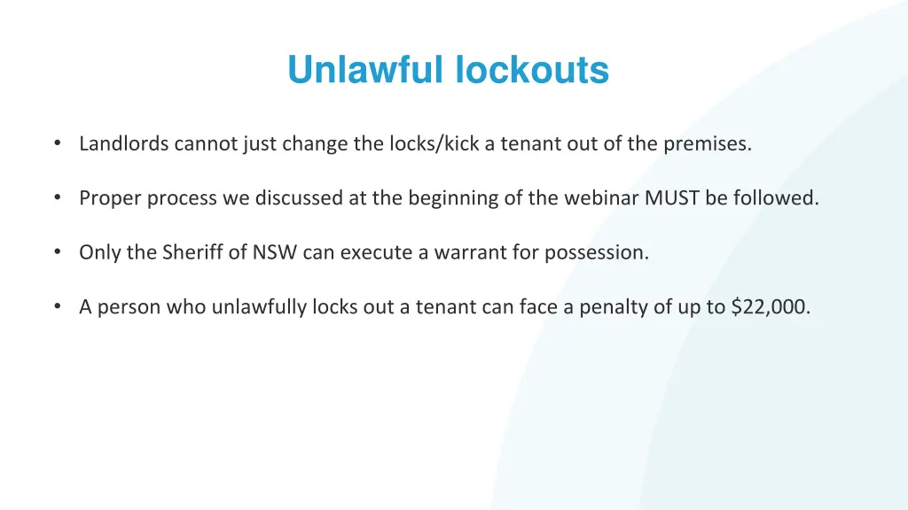 unlawful lockouts