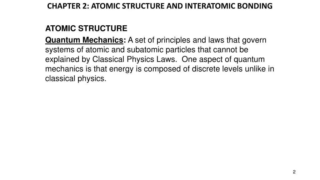 chapter 2 atomic structure and interatomic bonding 1