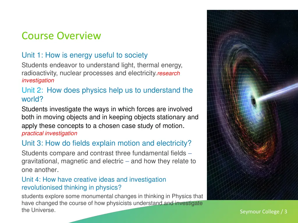 course overview