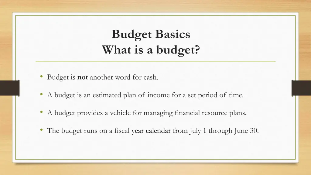 budget basics what is a budget