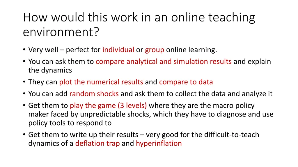 how would this work in an online teaching