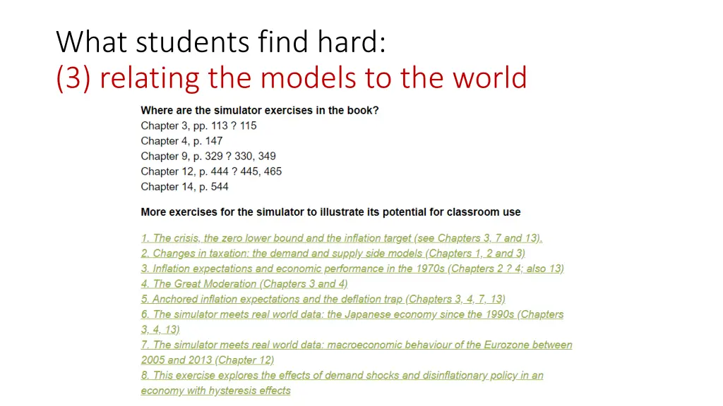 what students find hard 3 relating the models