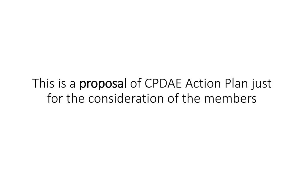 this is a proposal proposal of cpdae action plan