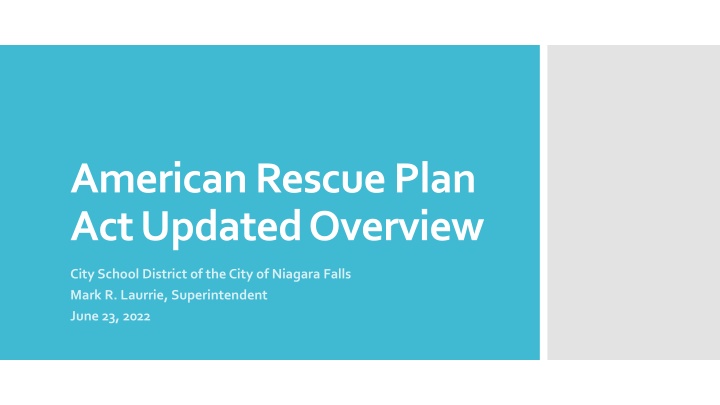 american rescue plan act updated overview