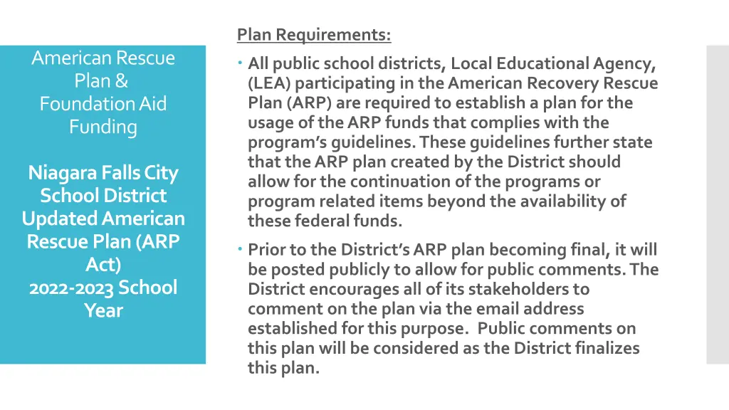 plan requirements all public school districts