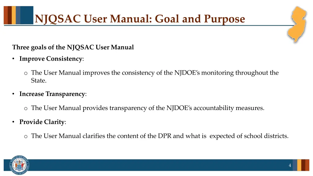 njqsac user manual goal and purpose