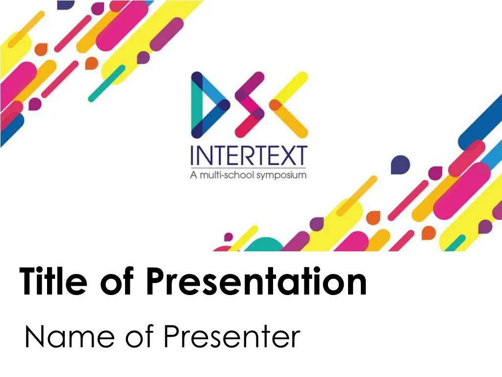 title of presentation name of presenter