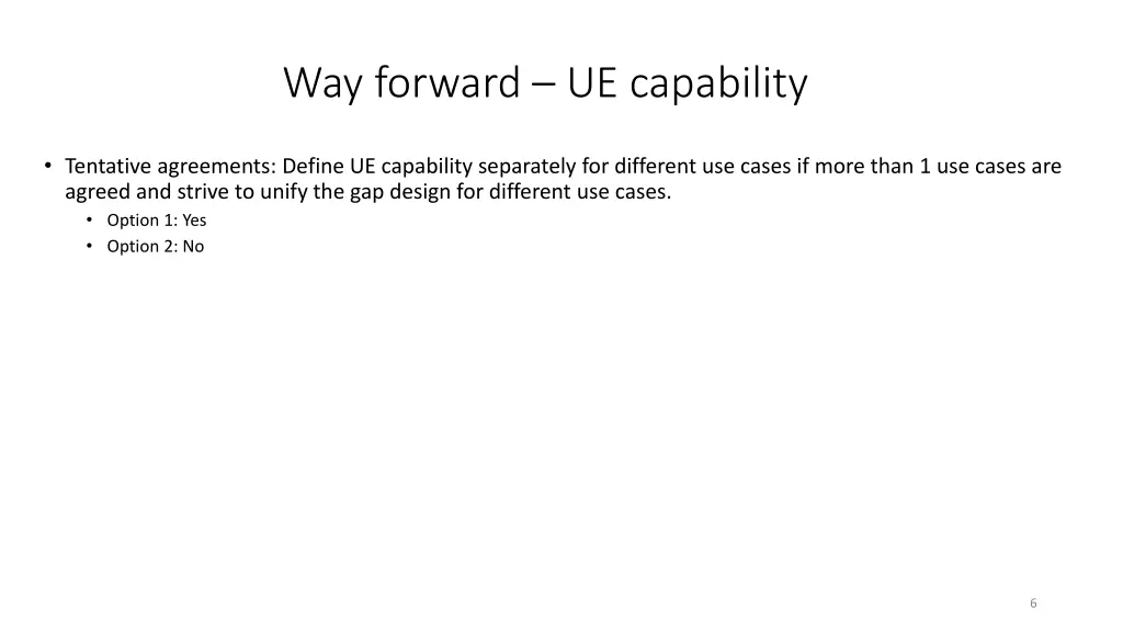 way forward ue capability